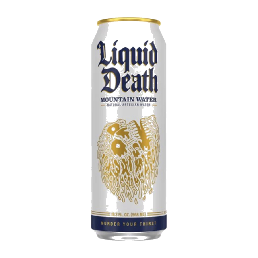 Liquid Death Mountain Water — available in Julian's Vending machines