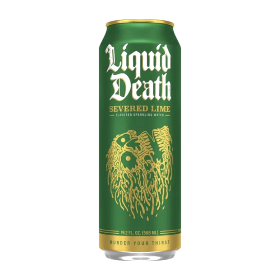 Liquid Death Severed Lime — available in Julian's Vending machines