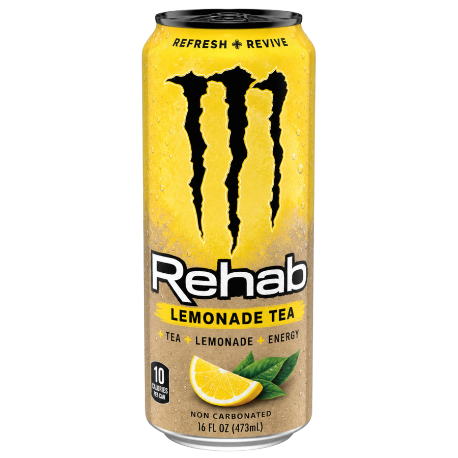 Monster Rehab Lemonade Tea — available in Julian's Vending machines
