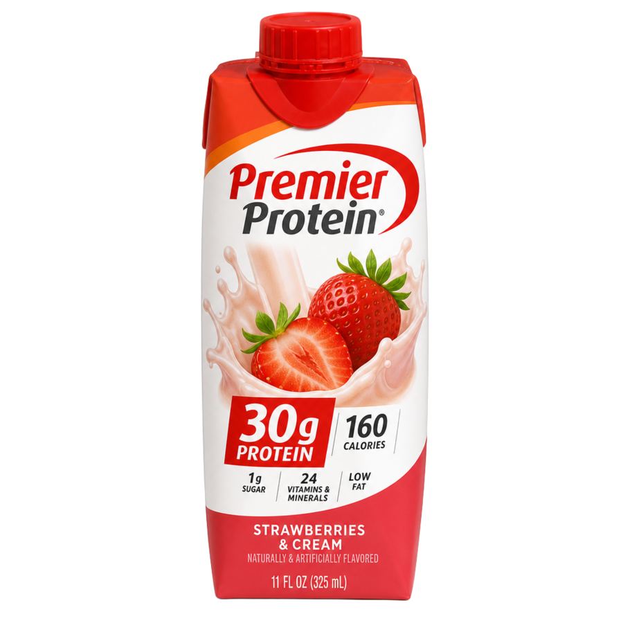 Premier Protein Strawberries & Cream — available in Julian's Vending machines